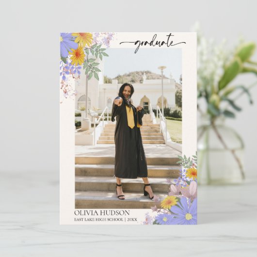 Foto Abschluss Einladung (Stehend Vorderseite)