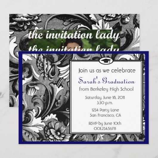 Foto Abschluss Einladung (Vorne/Hinten)