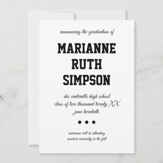 Foto-Abschluss Einladung (Rückseite)