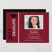 Foto Abschluss Einladung Classy Burgund Black (Vorne/Hinten)