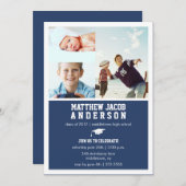 Foto-Abschluss-Einladung des Timeline-3 - Marine Einladung (Vorne/Hinten)
