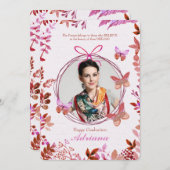 Foto-Abschluss-Einladung für soziale Schmetterling Einladung (Vorne/Hinten)