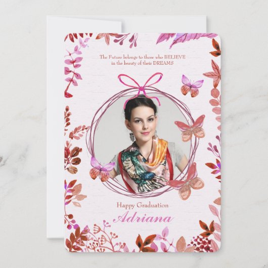 Foto-Abschluss-Einladung für soziale Schmetterling Einladung (Vorderseite)