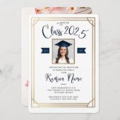 Foto Abschluss Einladung - Klasse 2025 Elegan (Vorne/Hinten)