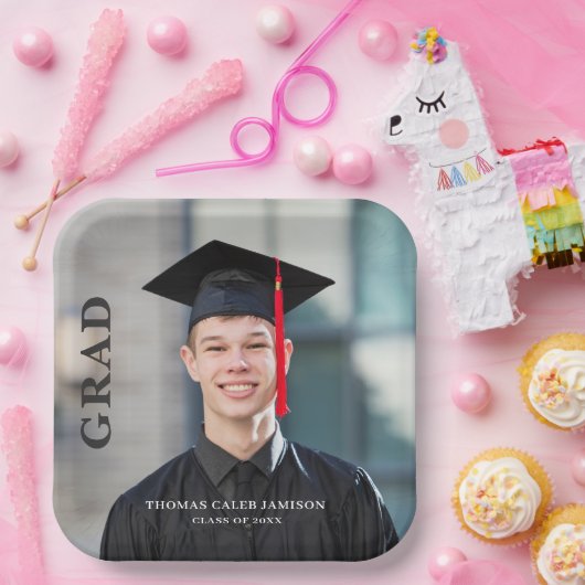 Foto Abschluss Einladung Pappteller (Party)