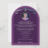 Foto Abschluss Einladung Whimsical Lila (Rückseite)