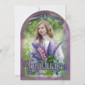 Foto Abschluss Einladung Whimsical Lila (Vorderseite)