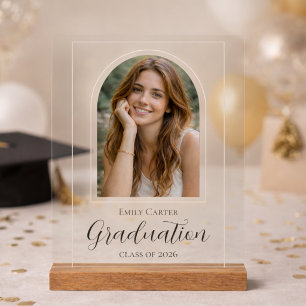 Foto Abschluss   Elegante Schrift Acrylschild