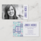 Foto Abschluss| Ethnische Paisley Telefonnummerkarte (Vorne/Hinten)