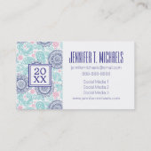 Foto Abschluss| Ethnische Paisley Telefonnummerkarte (Rückseite)