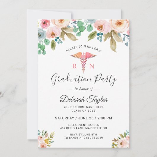 Foto-Abschluss für Blumengeschmack Einladung (Vorderseite)