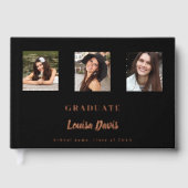 Foto-Abschluss für die Goldbezeichnung der schwarz Gästebuch (Vorderseite)