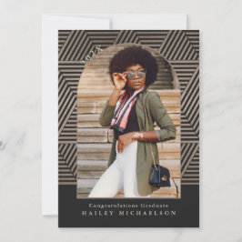 Foto-Abschluss für geometrische in Schwarz und Ta Einladung