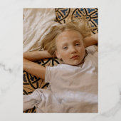 Foto-Abschluss für Gold und Aquamarine Retro-Arche Folieneinladung (Rückseite)