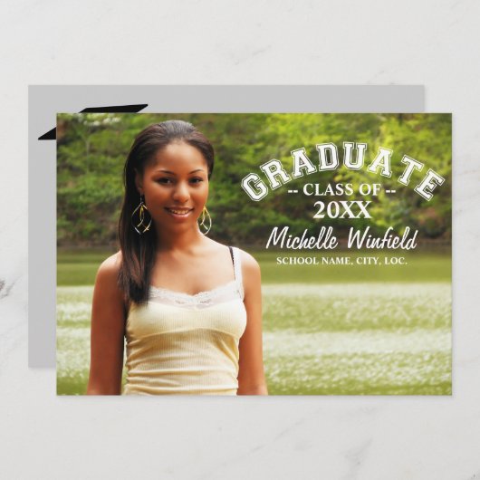 Foto-Abschluss für moderne Textüberlagerung Einladung (Vorne/Hinten)