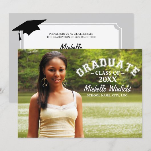 Foto-Abschluss für moderne Textüberlagerung Einladung (Vorne/Hinten)