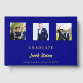 Foto-Abschluss für Navy-Blue-Goldname Gästebuch (Vorderseite)