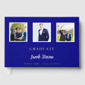 Foto-Abschluss für Navy-Silber-Namen Gästebuch (Vorderseite)