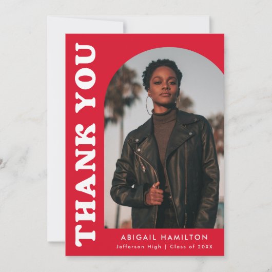 Foto-Abschluss für Rote Offset Dankeskarte (Vorderseite)