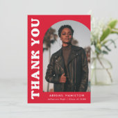 Foto-Abschluss für Rote Offset Dankeskarte (Stehend Vorderseite)