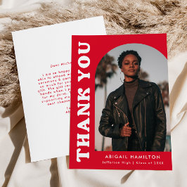 Foto-Abschluss für Rote Offset Dankeskarte