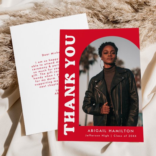 Foto-Abschluss für Rote Offset Dankeskarte