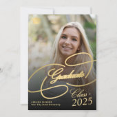 Foto-Abschluss für Schwarz-Gold-Graduierte Ankündigung (Vorderseite)