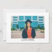 Foto-Abschluss für Schwarz- und Gold-Script-Gradua Dankeskarte (Vorderseite)