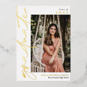 Foto-Abschluss für Weißgold-Fohlen Folieneinladung (Vorderseite)