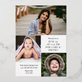 Foto-Abschluss für Weißgold-Fohlen Folieneinladung (Rückseite)