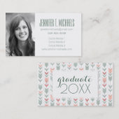 Foto Abschluss| Geometrischer Retrostil Telefonnummerkarte (Vorne/Hinten)