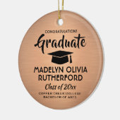 Foto Abschluss Glückwunsch gebürstete Kupfer und s Keramik Ornament (Links)