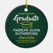 Foto Abschluss Glückwunsch Grün Gelb Weiß Keramik Ornament (Vorne)