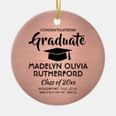 Foto Abschluss Glückwunsch Pinselpinke Rose Gold Keramik Ornament (Vorne)