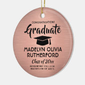 Foto Abschluss Glückwunsch Pinselpinke Rose Gold Keramik Ornament (Links)