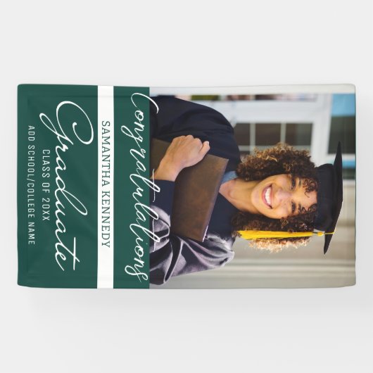 Foto Abschluss Glückwunschs Grad grüne Klasse von Banner (Horizontal)