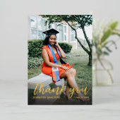 Foto Abschluss Hat Calligraphy Vielen Dank Folieneinladung (Stehend vorne)