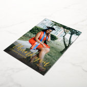 Foto Abschluss Hat Calligraphy Vielen Dank Folieneinladung (Gedreht)