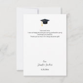 Foto Abschluss Hat Kalligraphie Danke, Card Sm Einladung (Rückseite)