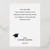 Foto Abschluss Hat Vertical W Foil Vielen Dank Folieneinladung (Rückseite)