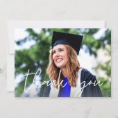 Foto Abschluss Hat Weiß Danke Karte (Vorderseite)
