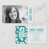 Foto Abschluss| Hawaiianischer Hibiskus Telefonnummerkarte (Vorne/Hinten)