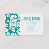 Foto Abschluss| Hawaiianischer Hibiskus Telefonnummerkarte (Rückseite)