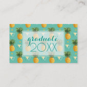 Foto Abschluss| Helle Ananas Telefonnummerkarte (Rückseite)