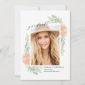 Foto-Abschluss-Karten-Watercolor/Blumen Einladung (Vorderseite)