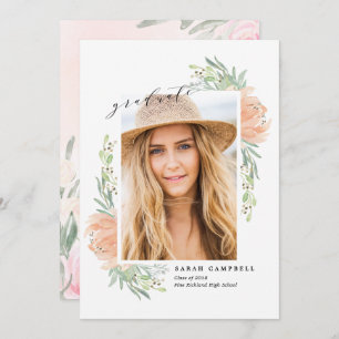 Foto-Abschluss-Karten-Watercolor/Blumen Einladung