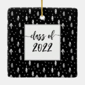 Foto Abschluss Keepake Black Snowflake Keramikornament (Rückseite)