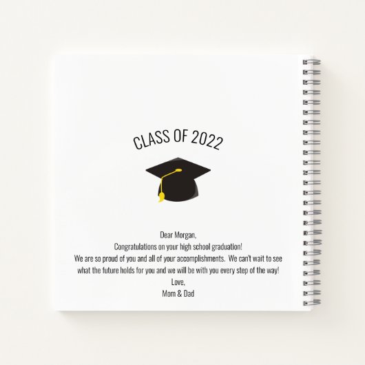 Foto Abschluss Keepake Guest Notizblock (Rückseite)