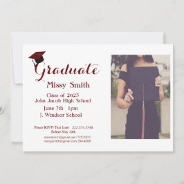 Foto Abschluss, Klasse der Maroon-Einladung 2024 Einladung