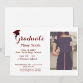 Foto Abschluss, Klasse der Maroon-Einladung 2024 Einladung (Vorne/Hinten)